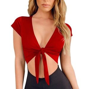 BCBGMaxAzria Rose Red Top